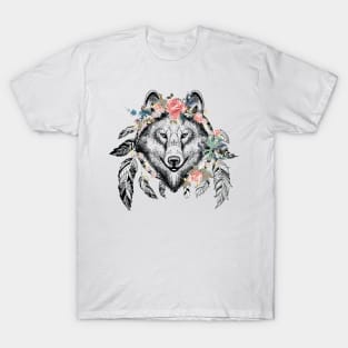 Wolf Boho T-shirt T-Shirt